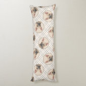 Franse Bulldog Schilderij Fawn Schattigee originel Lichaamskussen (Achterkant (Verticaal))