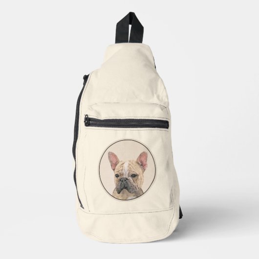 Franse Bulldog Schilderij Fawn Schattigee originel Sling Bag (Voorkant)