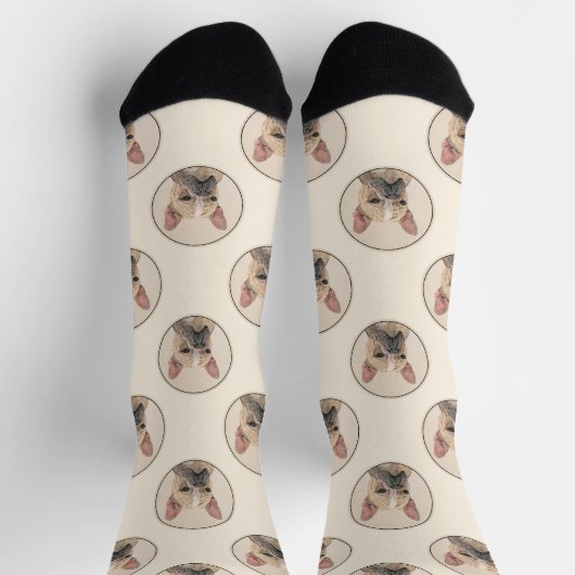 Franse Bulldog Schilderij Fawn Schattigee originel Sokken (Top)