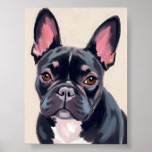 Franse Bulldog Schilderij Poster (Voorkant)