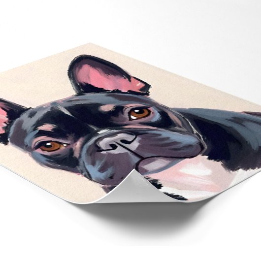 Franse Bulldog Schilderij Poster (Hoek)