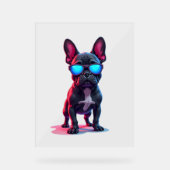 Franse Bulldog SciFi Dragen Koele Zonnebril Acryl Bord (Voorkant)