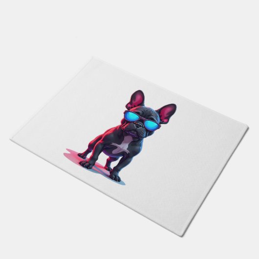 Franse Bulldog SciFi Dragen Koele Zonnebril Deurmat (Schuin)