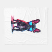 Franse Bulldog SciFi Dragen Koele Zonnebril Fleece Deken (Voorkant (Horizontaal))