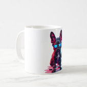 Franse Bulldog SciFi Dragen Koele Zonnebril Koffiemok (Voorkant links)