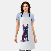 Franse Bulldog SciFi Dragen Koele Zonnebril Schort (Gedragen)