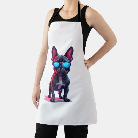 Franse Bulldog SciFi Dragen Koele Zonnebril Schort (Insitu)