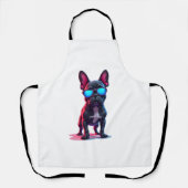 Franse Bulldog SciFi Dragen Koele Zonnebril Schort (Voorkant)