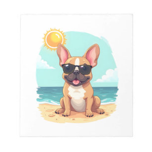 Franse Bulldog SciFi met Coole Zonnebril Notitieblok