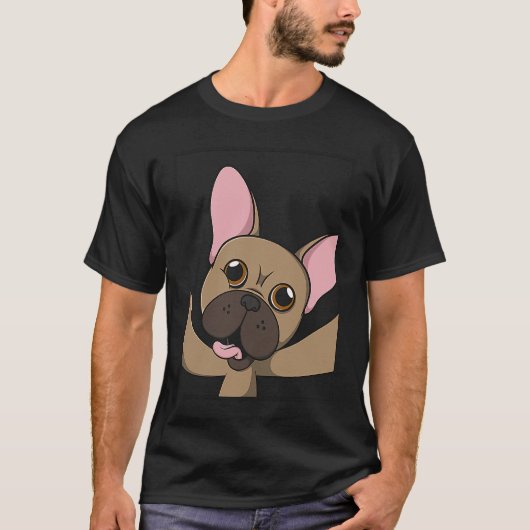 Franse Bulldog Selfie Animal Dog voor een eigenaar T-shirt (Voorkant)