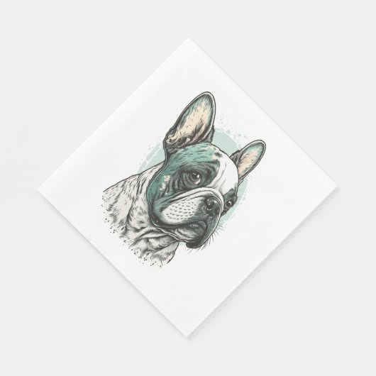 Franse bulldog servet (Hoek)