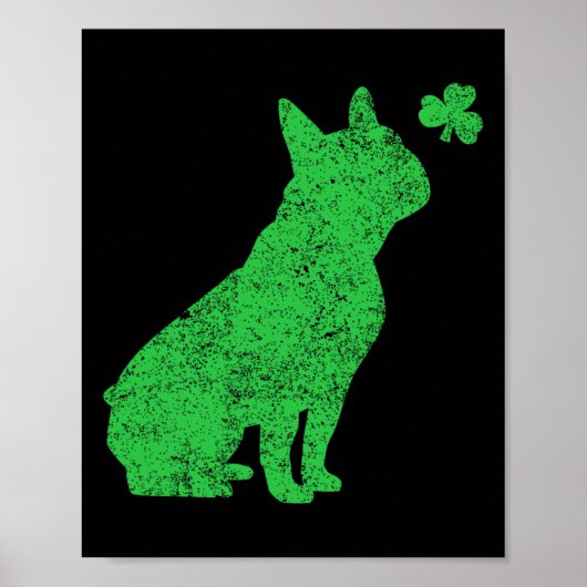 Franse Bulldog Shamrock St Patricks Day Frenchie D Poster (Voorkant)