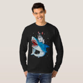 Franse Bulldog Shark T Kinder Mannen Space Galaxy  T-shirt (Voorkant volledig)