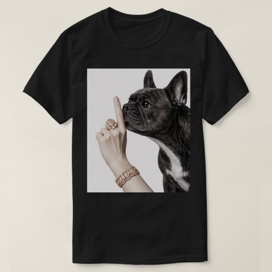 Franse Bulldog Shhh T-shirt (Design voorkant)