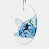 Franse Bulldog Silhouet Keramisch Ornament (Links)