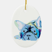 Franse Bulldog Silhouet Keramisch Ornament (Voorkant)