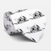 Franse Bulldog Silhouet zwart en wit Stropdas (Opgerold)