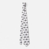 Franse Bulldog Silhouet zwart en wit Stropdas (Achterkant)
