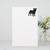 franse bulldog silhouette briefpapier (Staand voorkant)