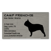 Franse Bulldog Silhouette | Franse hond rustiek Magnetisch Visitekaartje (Voorkant)