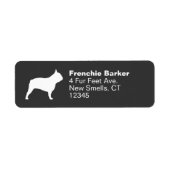 Franse Bulldog Silhouette Frenchie Dog Profiel Etiket (Voorkant)