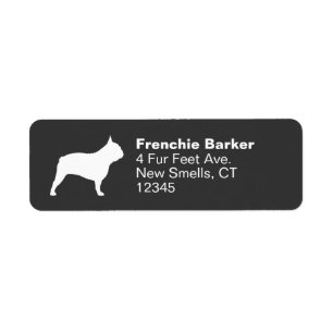 Franse Bulldog Silhouette Frenchie Dog Profiel Etiket