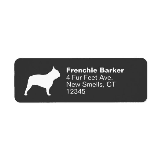 Franse Bulldog Silhouette Frenchie Dog Profiel Etiket (Voorkant)