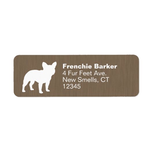 Franse Bulldog Silhouette Frenchie Hondenliefhebbe Etiket (Voorkant)