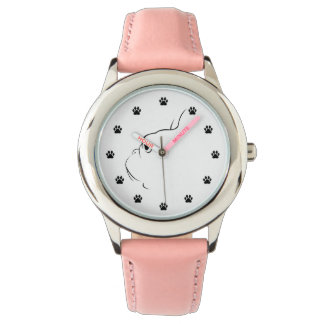 Franse Bulldog Silhouette Kinder Wrist Watch Horloge