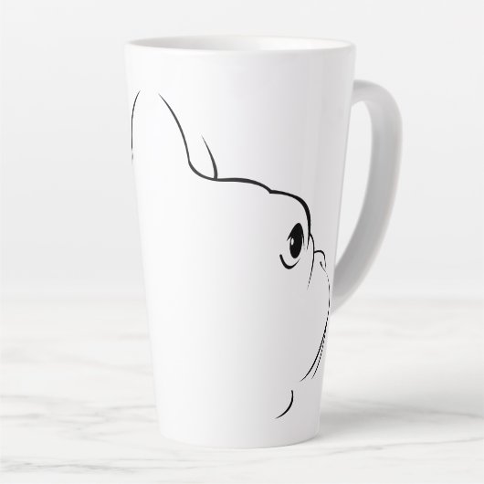 Franse Bulldog Silhouette Latte Mok (Rechterhoek)