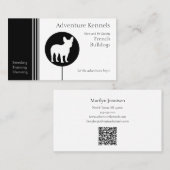Franse Bulldog Silhouette Modern Black en White Visitekaartje (Voorkant / Achterkant)