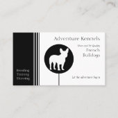 Franse Bulldog Silhouette Modern Black en White Visitekaartje (Voorkant)