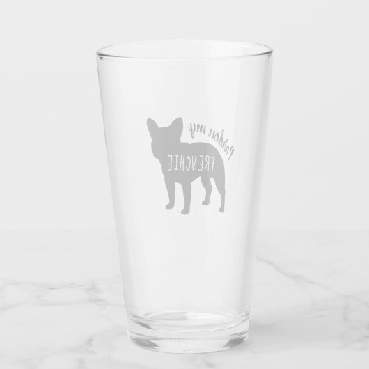 Franse Bulldog Silhouette Pardon My Frenchie Glas (Achterkant)