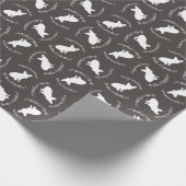Franse Bulldog Silhouette Party Cadeaupapier (Hoek)