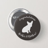 Franse Bulldog Silhouette Party Ronde Button 5,7 Cm (Voorkant /achterkant)