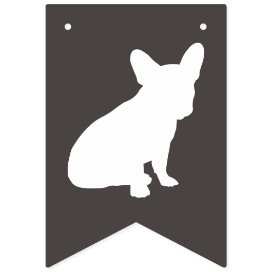 Franse Bulldog Silhouette Party Vlaggetjes (Tweede vlag)