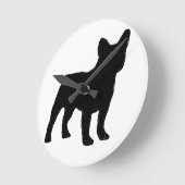 franse bulldog silhouette ronde klok (Hoek)