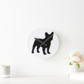 franse bulldog silhouette ronde klok (Huis)
