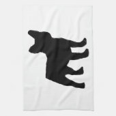 franse bulldog silhouette theedoek (Verticaal)