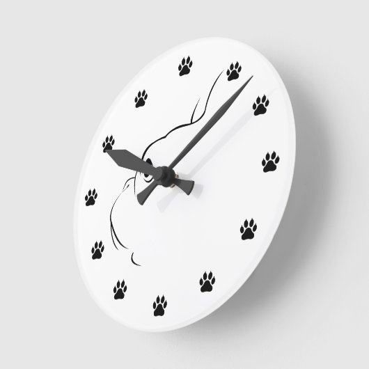 Franse Bulldog Silhouette Wall klok (Hoek)