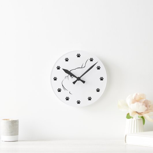 Franse Bulldog Silhouette Wall klok (Huis)