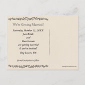 Franse Bulldog Silhouetten Bruiloft Save the Date Aankondigingskaart (Achterkant)