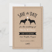 Franse Bulldog Silhouetten Bruiloft Save the Date Magnetische Uitnodiging (Voorkant)