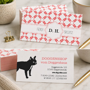 Franse Bulldog Silhouetten patroon  Visitekaartje