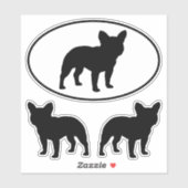 Franse Bulldog Silhouettes Cool Dog Sticker Set (Vel)
