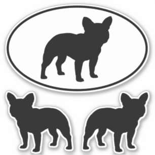 Franse Bulldog Silhouettes Cool Dog Sticker Set