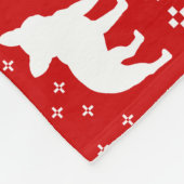 Franse Bulldog Silhouettes Frenchie Dogs Kerstmis Fleece Deken (Hoek)