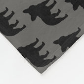 Franse Bulldog Silhouettes Pattern Frenchie Dogs Fleece Deken (Hoek)