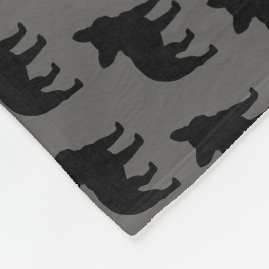 Franse Bulldog Silhouettes Pattern Frenchie Dogs Fleece Deken (Hoek)