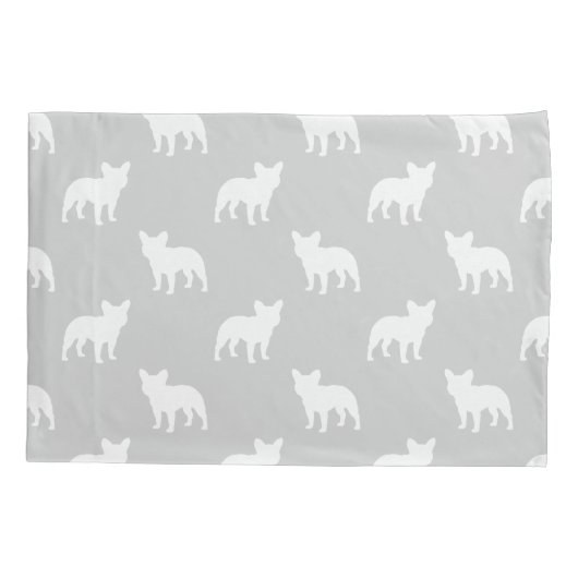 Franse Bulldog Silhouettes Pattern Kussensloop (Achterkant)